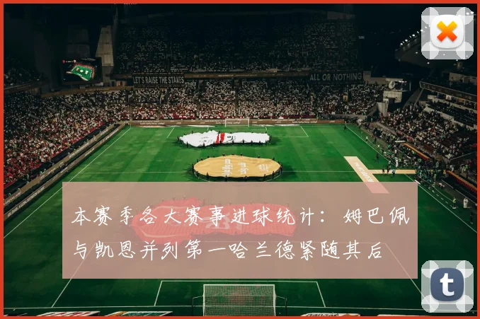 本赛季各大赛事进球统计：姆巴佩与凯恩并列第一哈兰德紧随其后